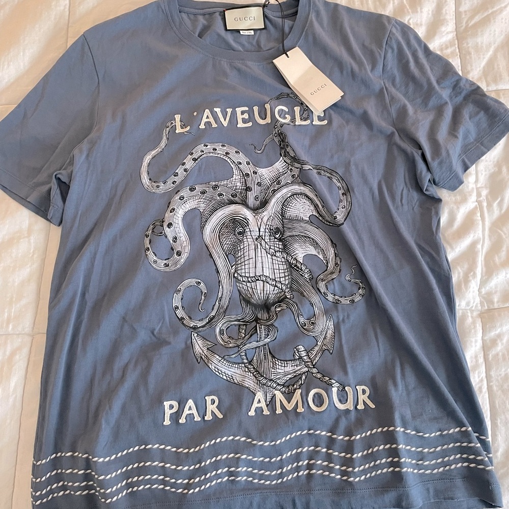 BRAND NEW MENS GUCCI EMBROIDERED TEE